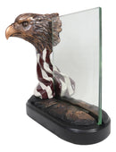 Ebros Patriotic Bald Eagle Bust & American Flag Statue W/ Glass 4X6 Picture Frame