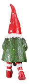 Whimsical Garden Mr Grandpa Gnome Pushing Toadstool Mushrooms Wheelbarrow Statue