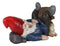 Whimsical Holiday Tipsy Drunk Garden Gnome Sleeping Near Squirrel Wine Holder