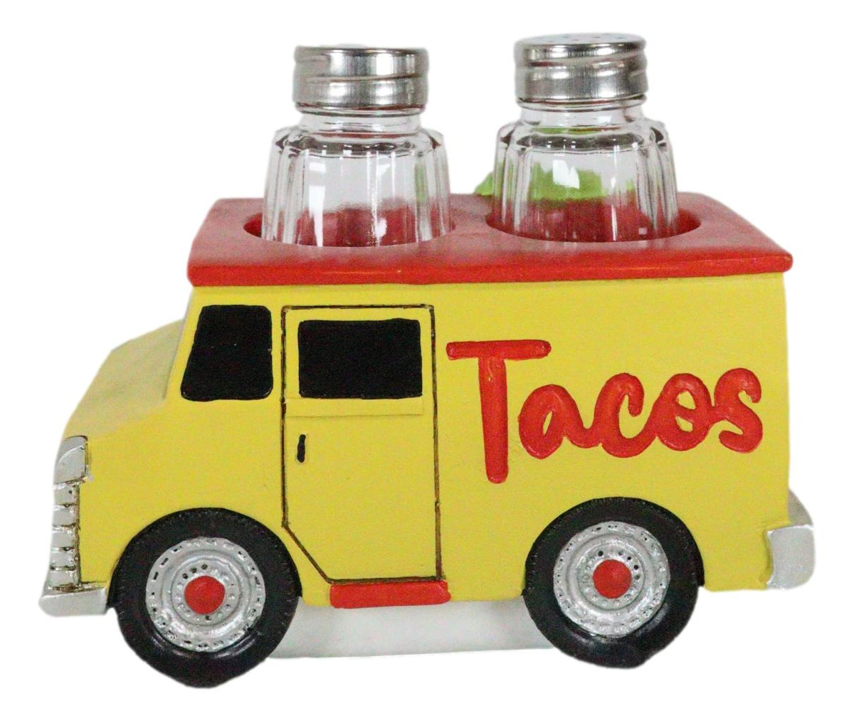 Taste Of Mexico Tex-Mex Fiesta Taco Food Truck Salt And Pepper Shakers Holder - Ebros Gift