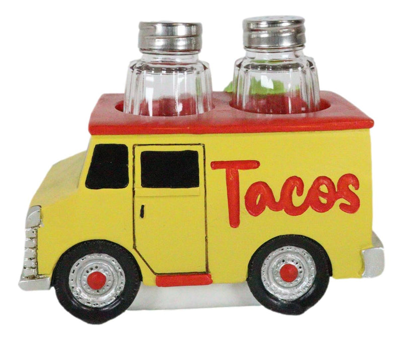 Taste Of Mexico Tex-Mex Fiesta Taco Food Truck Salt And Pepper Shakers Holder