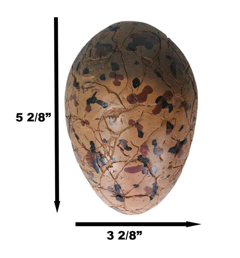 Prehistoric Speckled Dragon Egg Fossil Statue With Base Stand Jurassic Dinosaur