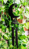 Wicca Witchcraft Crescent Moon Face with Star Coated Steel Metal Wind Chime
