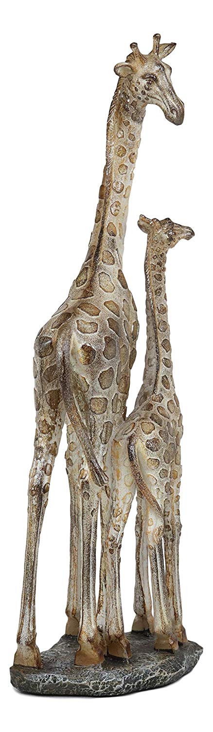 Ebros Large Mosaic Giraffe Mother And Calf Family Statue 17.25" Tall
