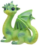 Ebros Whimsical Adorable Green Dinosaur Dragon with Spiked Head Figurine 3" Tall
