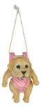 Set Of 2 Teacup Puppy Dogs On Blue And Pink Baby Onesie Swing Branch Hangers