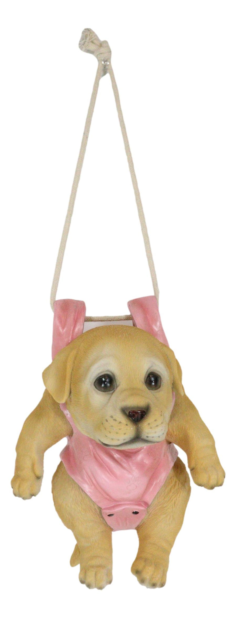 Set Of 2 Teacup Puppy Dogs On Blue And Pink Baby Onesie Swing Branch Hangers