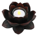 Ebros Lotus Meditation Flower Tea Light Candle Holder 4.5"W (Bronze Patina)