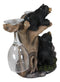Ebros Gift 10" Tall Climbing Black Bear Liquor Wine Glasses and Bottle Valet Holder Decorative Figurine