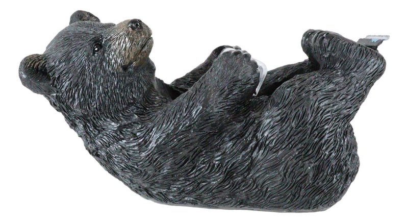 Western Rustic Forest Black Bear Lounging Scotch Tape Holder Dispenser Figurine