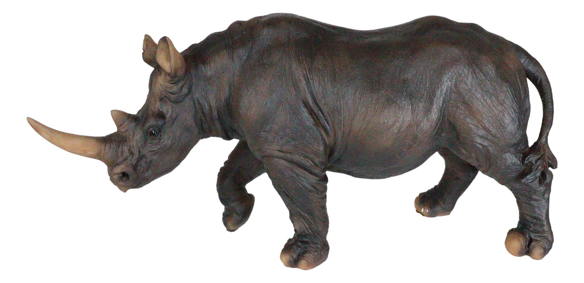 Ebros African Safari Grasslands Rhinoceros Beast Decorative Figurine 11" Long - Ebros Gift