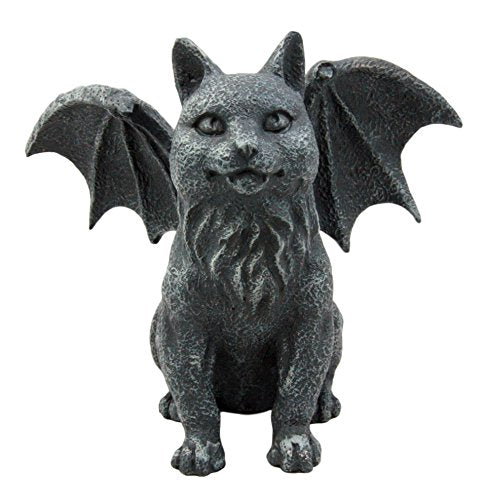 Gothic Guardian Winged Feline Cat Vampire Gargoyle Desktop Paperweight Figurine
