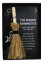 Wicca Witch Broom Magick Broomstick W/ Pentagram Triple Moon Pendant Lucky Charm