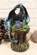 Ebros Blue Midnight Dragon Mother Guarding LED Translucent Egg Figurine Night Light
