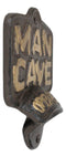 Rustic Man Cave Open Here Cast Iron Bottle Cap Opener Wall Mounted Decor Novelty