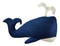 Fiona Walker England Handmade Organic Nautical Blue Whale Wall Decor Large 25"W