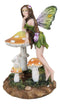 Tribal Fairy With Purple Potion Gourd And White Rabbit By Mushrooms Figurine