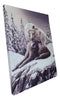 Frozen Tundra Wildlife Snow Kisses Wolf Couple Wood Framed Canvas Wall Decor