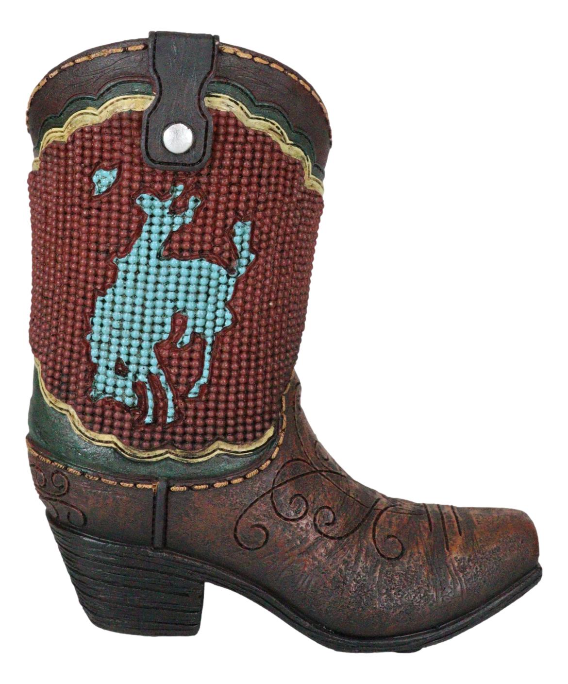Rustic Western Patriotic Texas State Flag Cowboy Boot Money Coin Piggy Bank