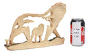 Ebros Large Faux Wood Majestic African Savannah Pride Lion Scene Sculpture