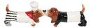 Ebros French Basset Hound Chef And Butler Dogs Ceramic Salt And Pepper Shakers Set