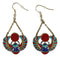 Ancient Egyptian Deity Winged Scarab Beetle Amulet Dangle Earrings Pair Jewelry