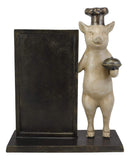 Ebros Aluminum Porky Pig With Chef Hat Standing By A Menu Board Statue Decor