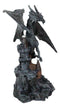 Gargantuan Stone Dragon Guarding Medieval Castle On Mountain Steppes Figurine