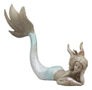 Ebros Large Art Nouveau Siren Mermaid Laying On The Sea Floor with Sea Shell Figurine 11" Long Fantasy Coastal or Nautical Decor Statue