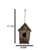 Rustic Western Cozy Faux Wooden Cabin Birdhouse Bird Feeder House Branch Hanger