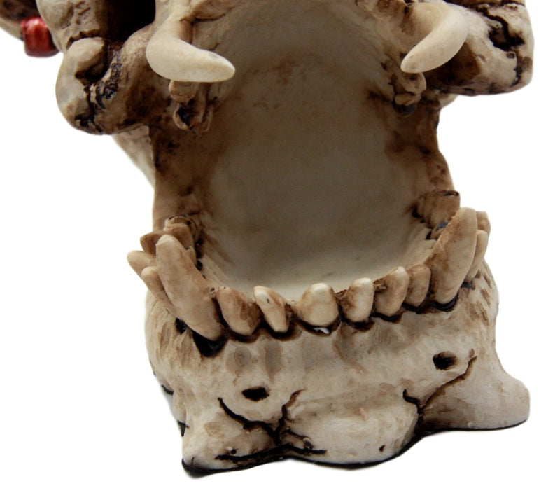 Demon Pirate Skull Figurine 6.5"L Fanged Bone Vampire Marauder Skeleton Decor