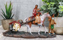 Native American Indian Aborigine Family Unit Pilgrimage With Horse Figurine