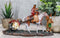 Native American Indian Aborigine Family Unit Pilgrimage With Horse Figurine