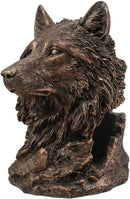 Ebros Large Rustic Wolf Head Wine Holder Figurine 7.75" Tall Caddy Organizer