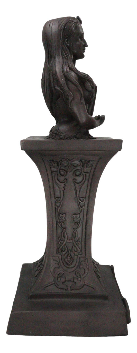 Divine Wiccan Feminine Crescent Crowned Celestial Moon Goddess Herm Sculpture