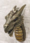 Large Sculptural Golden Warlock Drake Leviathan Saurian Devil Dragon Wall Decor