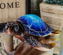 Nautical Ocean Blue Hues Giant Sea Turtle Swimming Decorative Figurine Tortoise