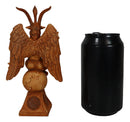 Rustic Red Clay Finish Sabbatic Goat Idol Baphomet Pentagram Figurine 6.5"H