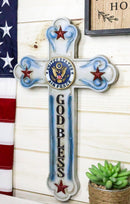 Western USA Air Force Patriotic Bald Eagle Emblem God Bless Memorial Wall Cross