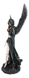 Large 24"H Gothic Lady Grim Reaper Raven Dark Death Angel With Scythe Statue