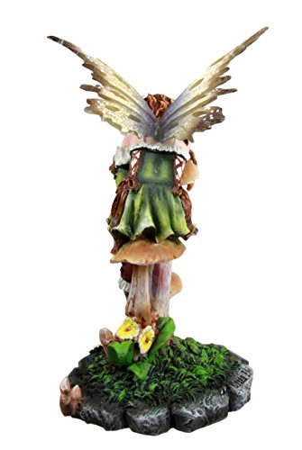 Ebros Gift Daisy Mushroom Cottage Garden Fairy Daydreaming Figurine 5.25"Tall - Ebros Gift