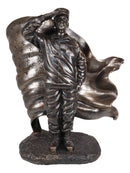 Ebros Solemn Tribute Patriotic American Soldier Saluting The Flag Statue USA Military