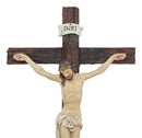 Ebros Jesus Christ On The Cross With Rose of Sharon Base Decorative Crucifix Statue