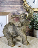 Safari Wildlife Adorable Male Tusked Elephant Trumpeting Collectible Figurine