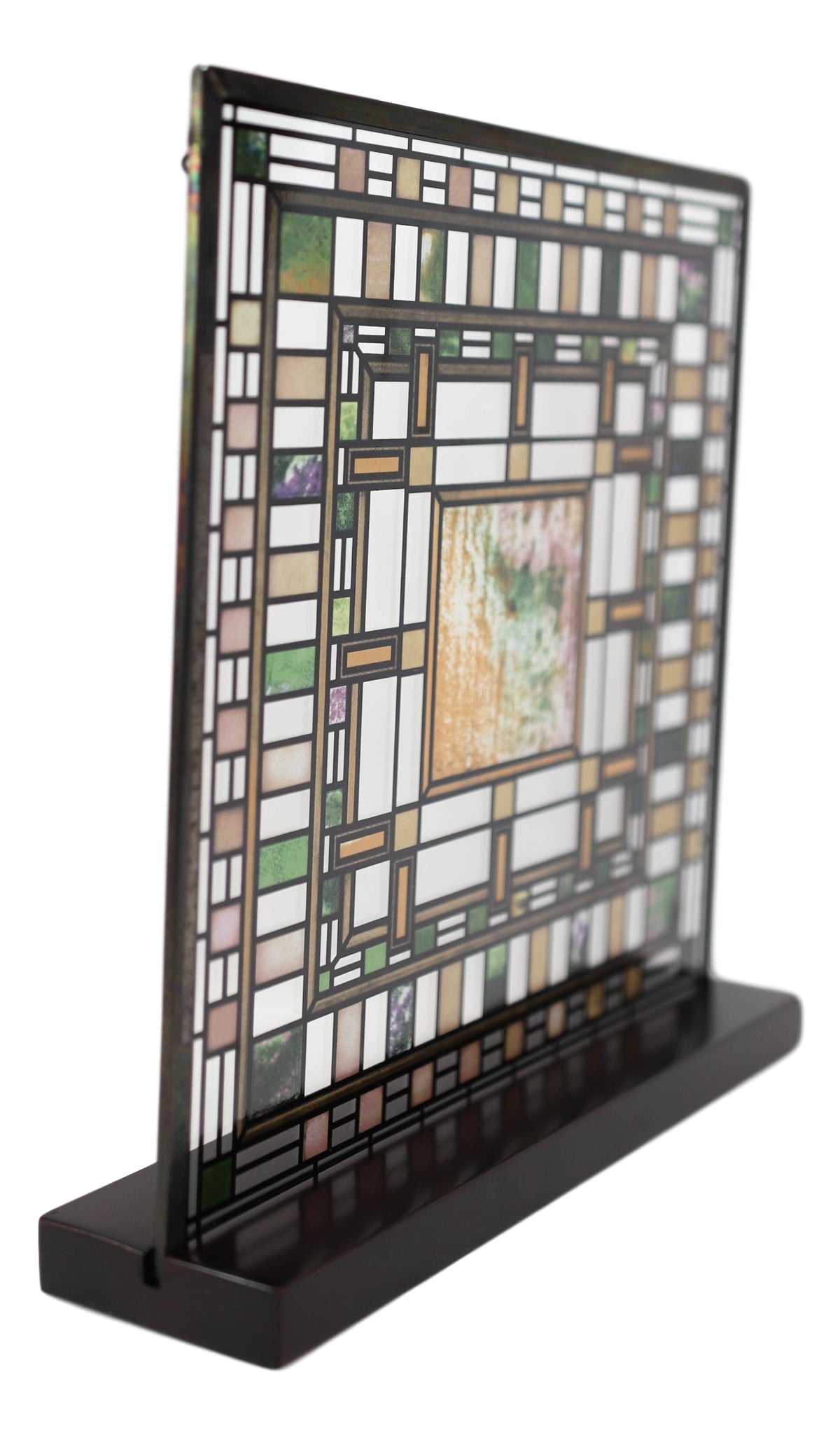 Frank Lloyd Wright Martin House Pier Laylight Stained Glass Wall Desktop Plaque