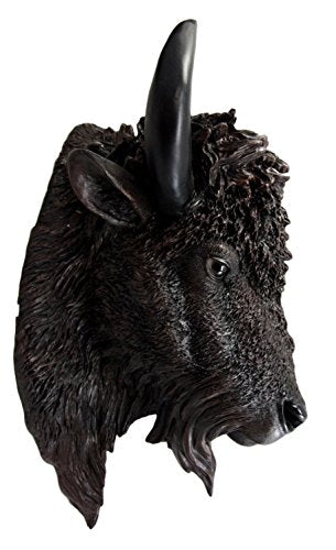 Ebros Large Bison Buffalo Hanging Wall Decor Sculpture Plaque Figurine 18.5" H - Ebros Gift