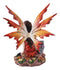Ebros Fantasy Autumn Forest Tribal Fairy In Orange Gown With Owlet Owl Figurine Decor