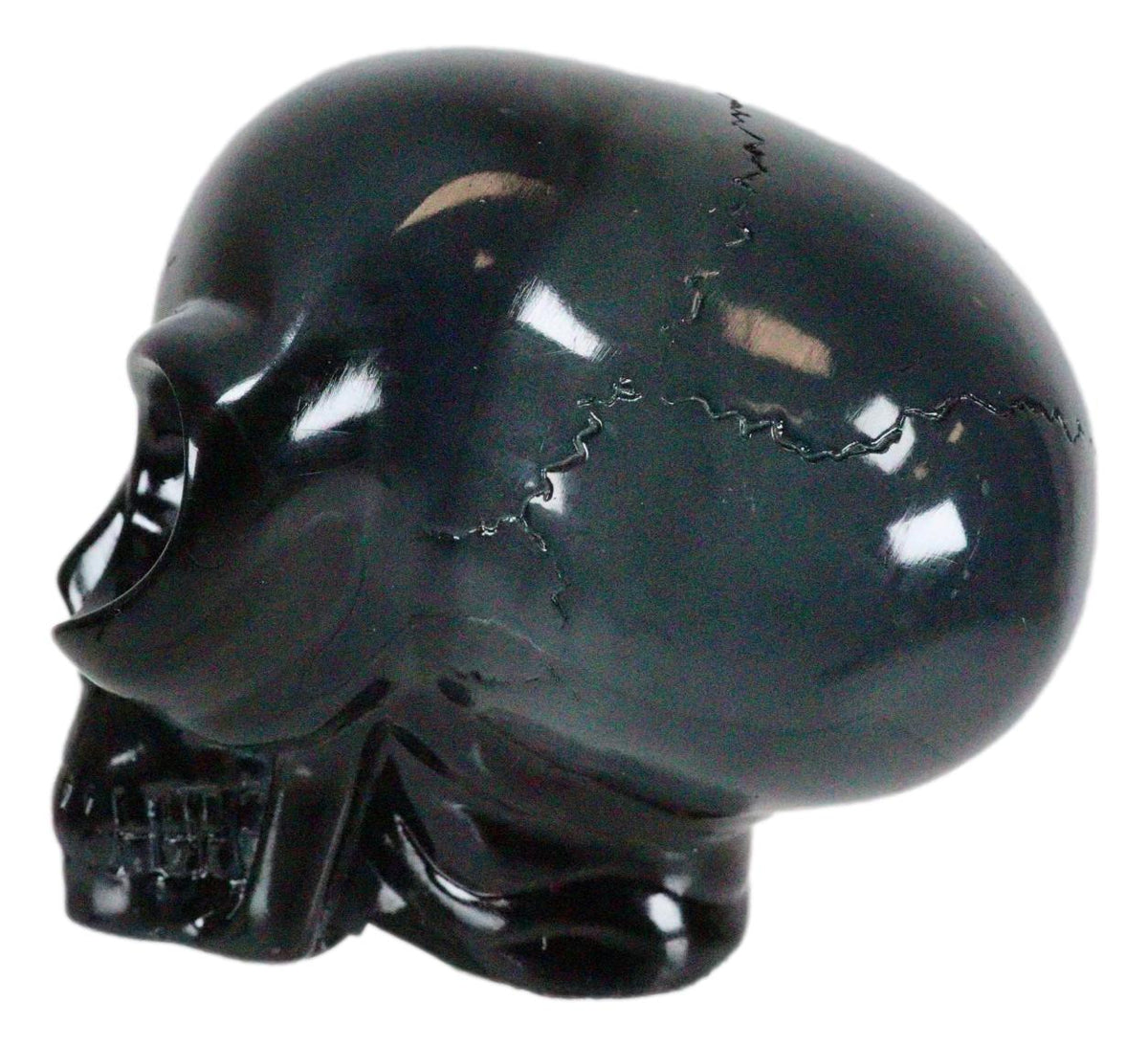 Ebros Small Black Translucent Extraterrestrial ET Alien Skull Figurine Collectible