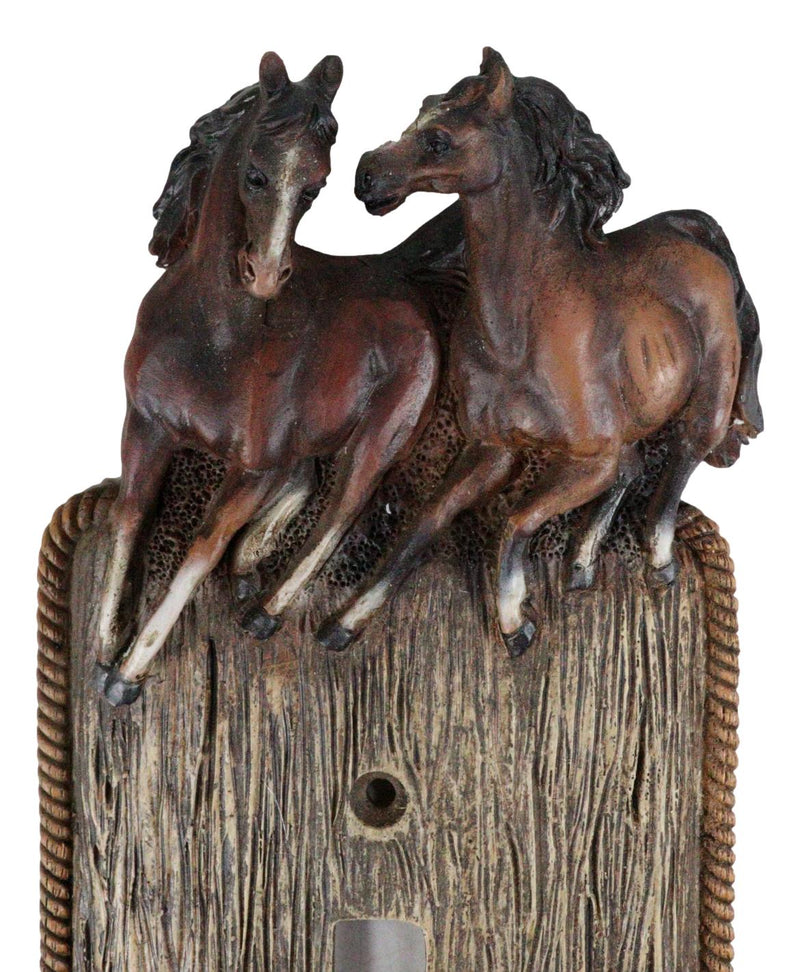 Set Of 2 Novelty Western Country Equine Horses Single Toggle Switch Plates