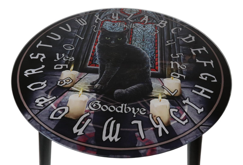 Sacred Circle Wicca Tarots Black Cat Ouija Spirit Board W/ Glass Top Table 16"H